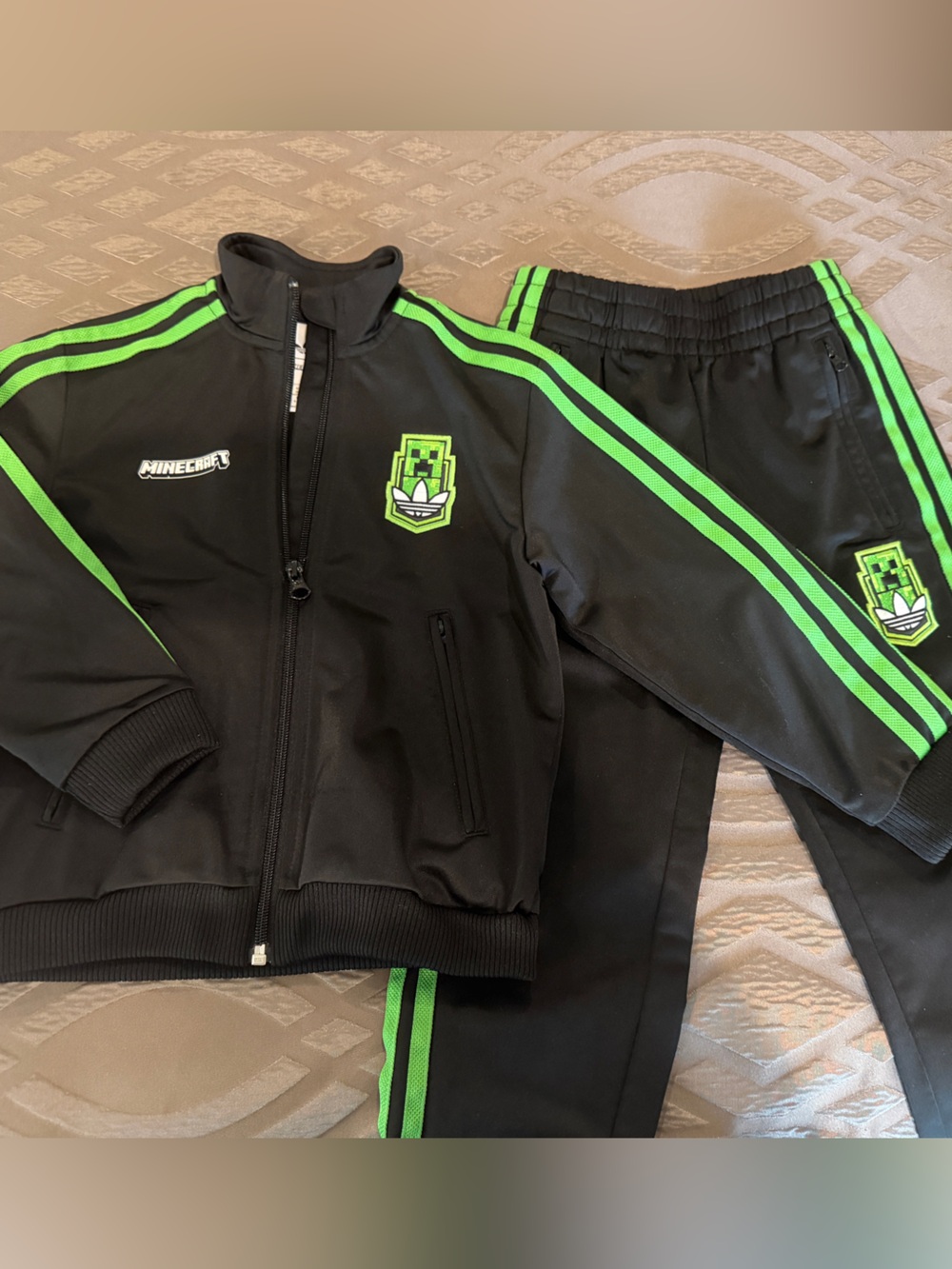 Kids Adidas Minecraft Set Track Jacket & Pants Size 5-6Y